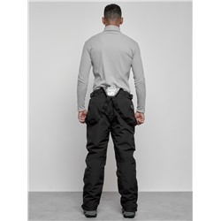 Полукомбинезон утепленный мужской зимний горнолыжный черного цвета 7503Ch