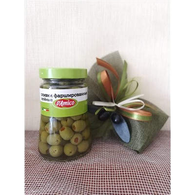 Оливки Дамико Зеленые с кр. перцем 290 г *8