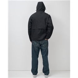 Куртка спортивная мужская весна осень черного цвета 25471Ch