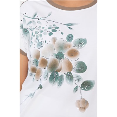 Блуза Далия (бело-коричневая) Б13803-20М