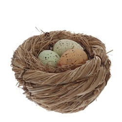 GAEM Набор из 3-х изделий декоративных "Гнездо пасхальное" (7*4), L21 W7 H4 см