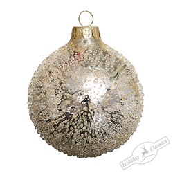 Шар "Ледяной дождь" серебро/шампань (стекло) 8 см