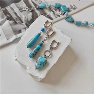 Серьги из варисцита трио