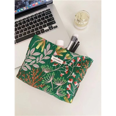 Capacious handheld cosmetic bag, storage bag for traveling, small clutch bag to go out