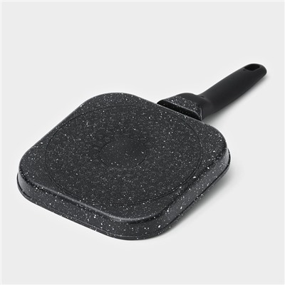 Сковорода-гриль Доляна «Моно», d=18 см, индукция, литой алюминий, чёрная