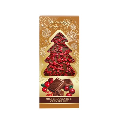 Шоколад молочный с добавлением кусочков сушеной клюквы (ЕЛОЧКА) 80 г