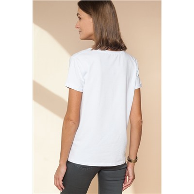 Футболка из премиального хлопка с высоким содержанием эластана с принтом