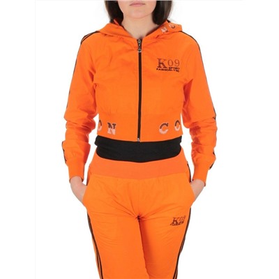 2388 ORANGE/BLACK Костюм спортивный тройка женский (100% полиэстер )