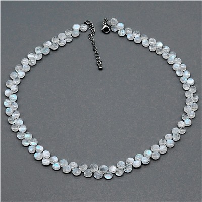 Бусы из Лунного камня адуляра капля, 43см, 24,5г