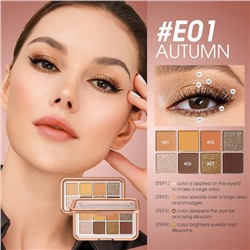 Тени для век O.TWO.O Autumn, 9 цветов №01