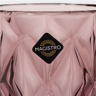 Бокалы для вина Magistro «Круиз», 250 мл, 8×15.3 см, стекло, набор 6 шт., розовые