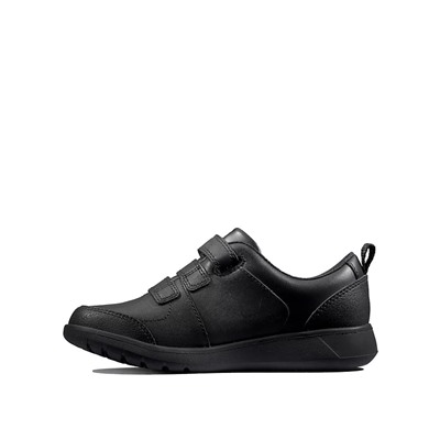 Kids' Leather Riptape School Shoes (Youth size 3-9.5)
