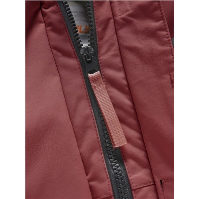 Парка зимняя подростковая для девочки с капюшоном и мехом бордового цвета 9534Bo