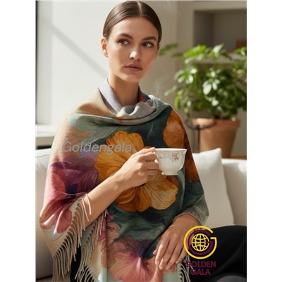 Платок теплый кашемировый с 3D принтом Арт 2591П/11