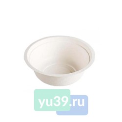 Тарелка суповая круглая БИО 370мл, кукурузный крахмал, цвет белый, 1/50