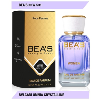 Beas W531 Bvlgari Omnia Crystalline Women edp 50 ml, Парфюм женский Beas W531 создан по мотивам аромата Bvlgari Omnia Crystalline