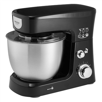 Миксер 1000 Вт с чашей 3,5 л планетарный многофункциональный DELTA LUX DE-7900P черный