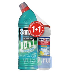 Набор Средство Sanfor Универсал (Морской бриз), 750 г + Средство чистящее Чистин (Лимонный всплеск) 400 г