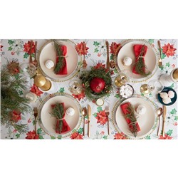 Скатерть новогодняя «Этель» Christmas red flowers 149×180 см с ГМВО, 100% хлопок, саржа 190 г/м²