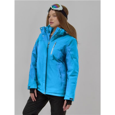 Горнолыжная куртка женская зимняя синего цвета 7015_1S