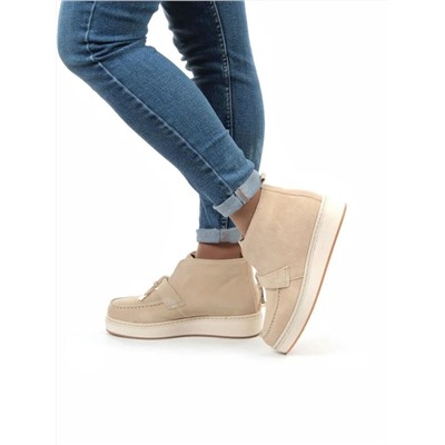 01-5172-5 BEIGE Ботинки женские демисезонные (натуральная замша, байка)