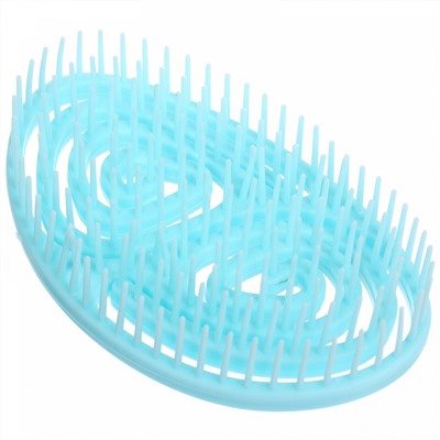 Расческа массажная компактная "ФИЕРО", цвет голубой, 12*5*8см (PVC коробка)