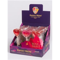 Карамель леденцовая изомальт "Погремушка-Сердце" ш/б 30шт х 30гр (земляника, малина), ср.г. до 01.01.26