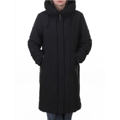 A618 BLACK Пальто зимнее женское (верблюжья шерсть, 120 гр. холлофайбер)