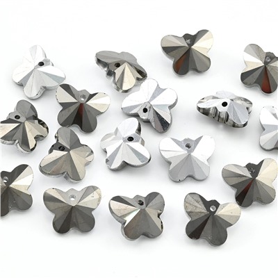 Бусина акриловая Бабочка 15*12мм цв.графит