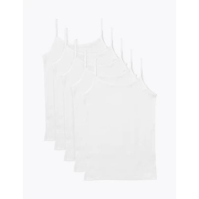5 Pack Pure Cotton Camisoles (2-16 Yrs)