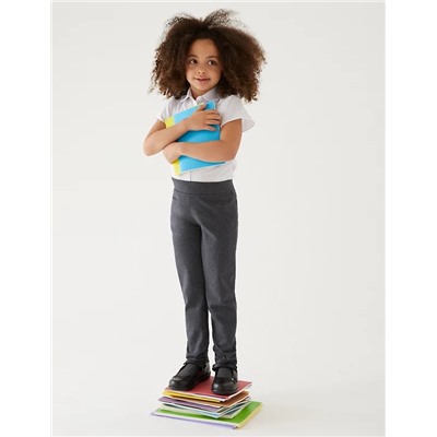 Girls' Slim Leg Knitted School Trousers (2-18 Yrs)