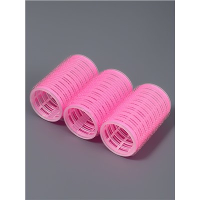 Бигуди «Липучка», с насадкой, d=4 см, 3 шт., розовые