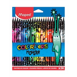 Карандаши 24цв Maped Color Peps Monster  пластик 862624/12/Франция