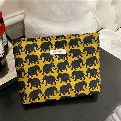 Retro capacious cosmetic bag, shoulder bag, handheld organizer bag, travel bag, small clutch bag