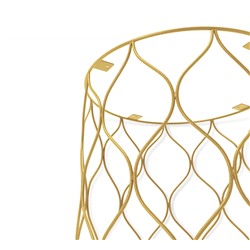 Столик журнальный SHT-TU49/TT32 60 СТЕКЛО/МДФ
                        золото / лазурно голубой