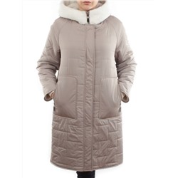 2661 BEIGE Пальто двухстороннее женское еврозима (100 гр. холлофайбер)