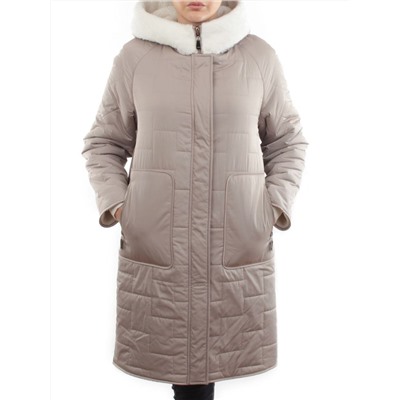 2661 BEIGE Пальто двухстороннее женское еврозима (100 гр. холлофайбер)