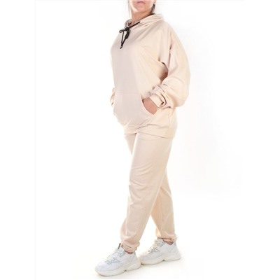 Y314 BEIGE Спортивный костюм женский (100% хлопок)