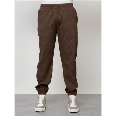 Спортивный костюм мужской модный коричневого цвета 35021K