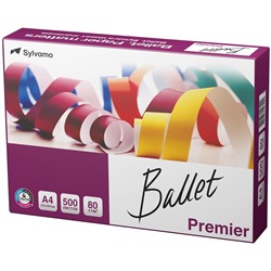 Бумага офисная А4, 80 г/м2, 500 л., марка А, BALLET PREMIER, ColorLok, Россия, 162% (CIE)