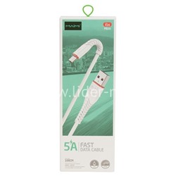 USB кабель micro USB 1.0м MAIMI X16 (белый) 5A