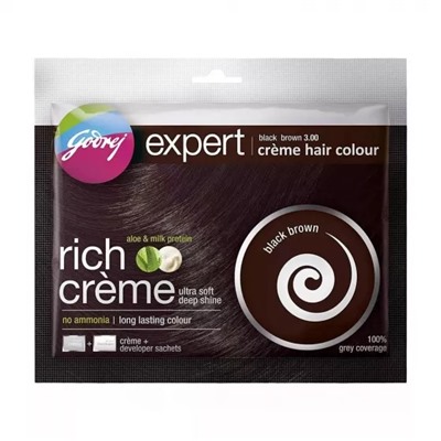 Набор крем-краски для волос, черно-коричневый (5 х 40 г), Expert Creme Hair Colour Black Brown Set, произв. Godrej
