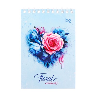 Блокнот А6, 40 листов в клетку, Floral notebook, на гребне, МИКС