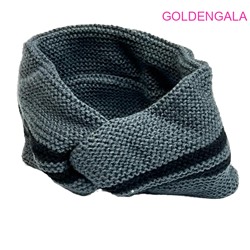 Повязка теплая вязанная на голову ширина 12 см Арт 1 тип 5