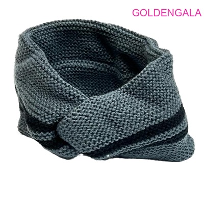 Повязка теплая вязанная на голову ширина 12 см Арт 1 тип 5
