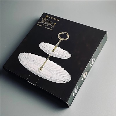 200-173 Двухъярусная этажерка в под.уп.(х8)Стекло