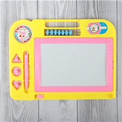 Доска магнитная со счётами и часиками, чёрная крошка, цвета МИКС