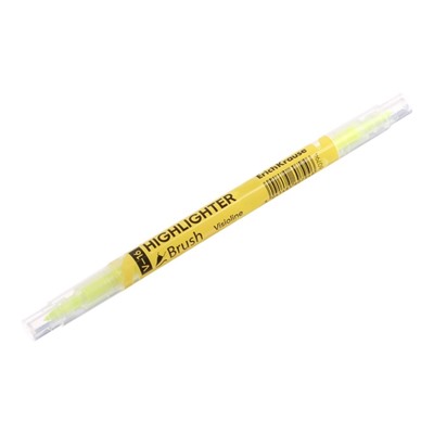 Маркер текстовыделитель 0,5-3.5 мм ErichKrause Visioline V-16 Brush Neon, двухсторонний, желтый неон, чернила на водной основе