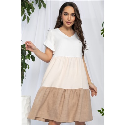 Платье Летний поцелуй (бежевое) П12821-12М