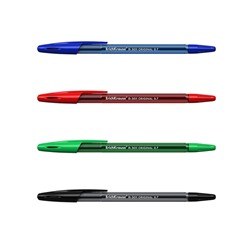 Набор ручек шариковых ErichKrause R-301 Original Stick, 4 шт., стандартный узел 0.7 мм, чернила МИКС, корпус тонированный МИКС